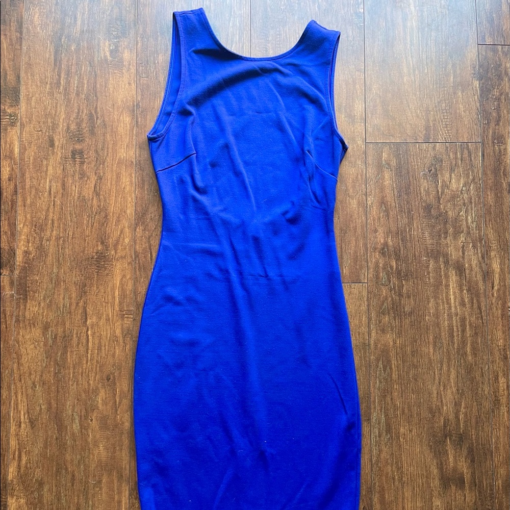 Electric blue Lulu’s midi dress with low back